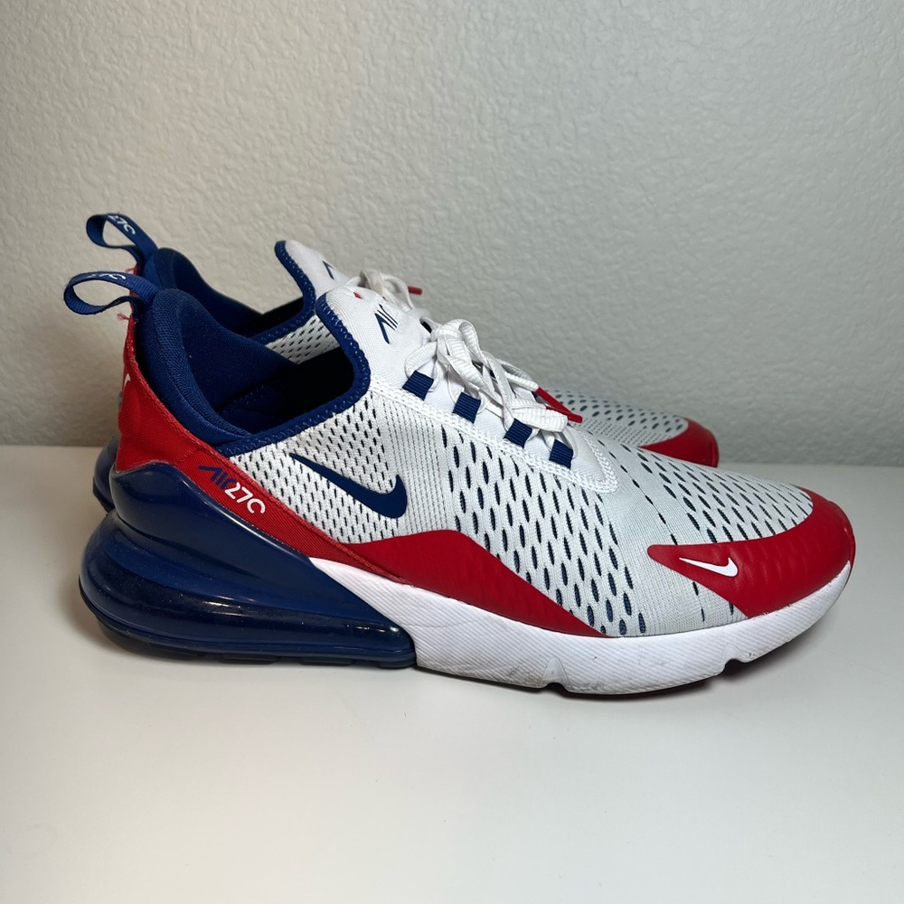Nike Air Max 270 USA Mens Size 11 Running Shoes Sneakers Red White Blue Olympic